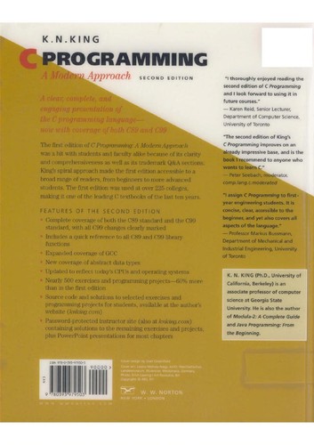 K. N. King: C Programming (2004, W. W. Norton & Company)