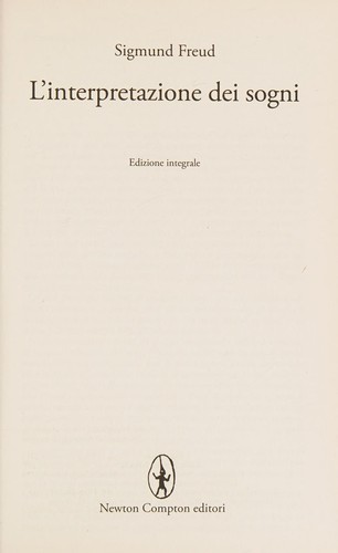 L'interpretazione dei sogni (Italian language, 2014, Newton Compton)