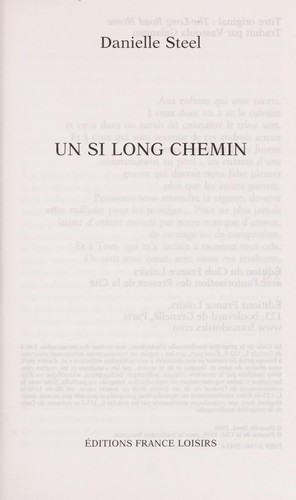 Un si long chemin (French language, 2000, Ed. France loisirs)