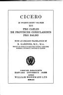 Cicero: Pro Caelio (1999, Harvard University Press, W. Heinemann)