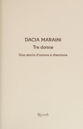 Tre donne (Italian language, 2017, Rizzoli)