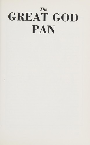 The great god Pan (1996, Creation Books)